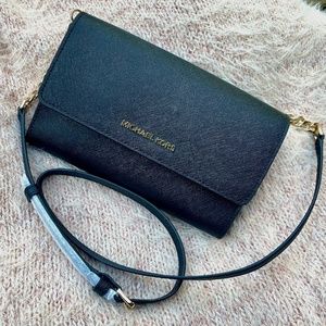 Michael Kors Black Leather Cross grain Crossbody, NWOT